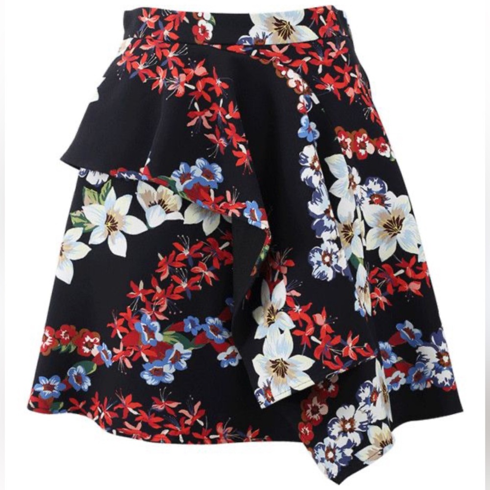 MSGM Floral Ruffle Skirt
